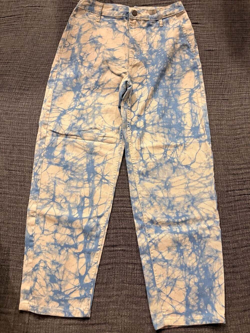 Rachel Comey x Target Blue White Marble Print High Rise Tapered Jeans Sz 4